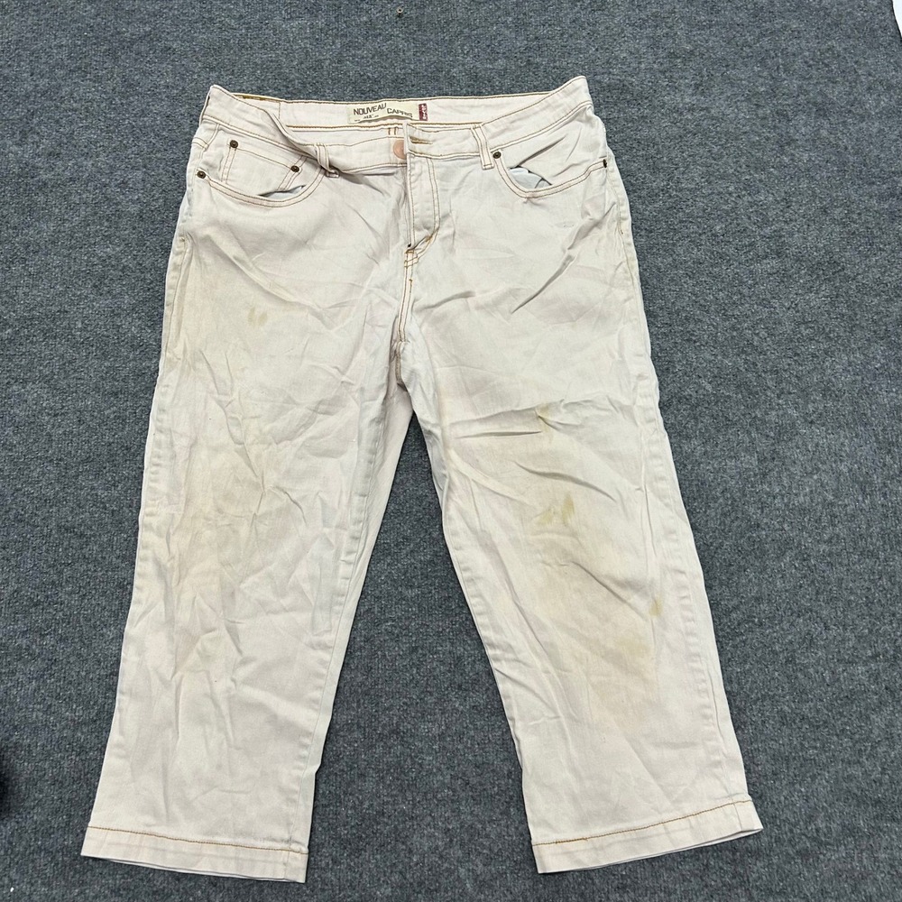 Levi's Capri Pants Womens Size 18 Beige Nouveau 515 Stretch Cropped Denim
